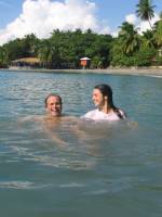 Paolo e Francesca a loro agio nell'acqua di Palenque